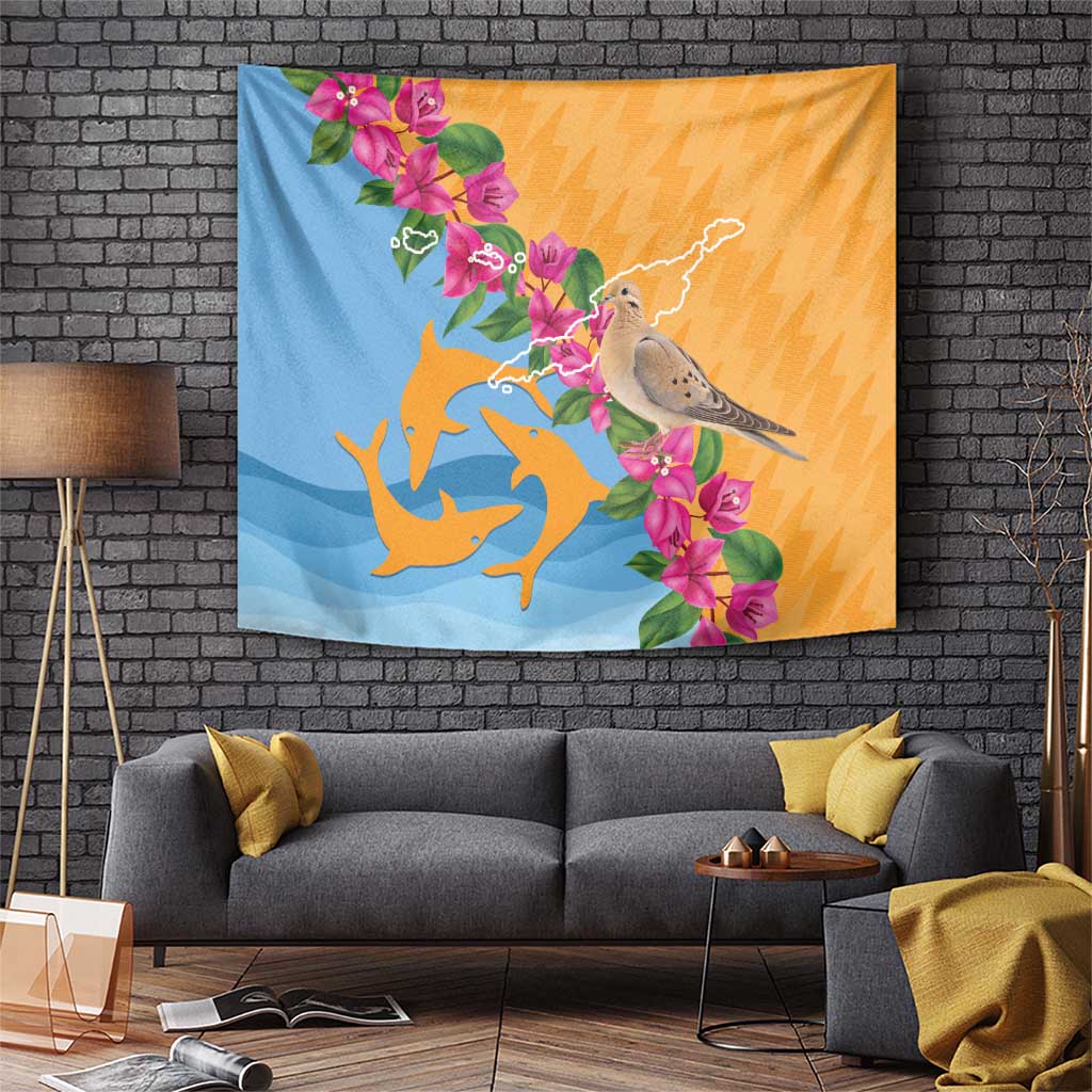 Anguilla Tapestry Coat Of Arms With Zenaida Dove