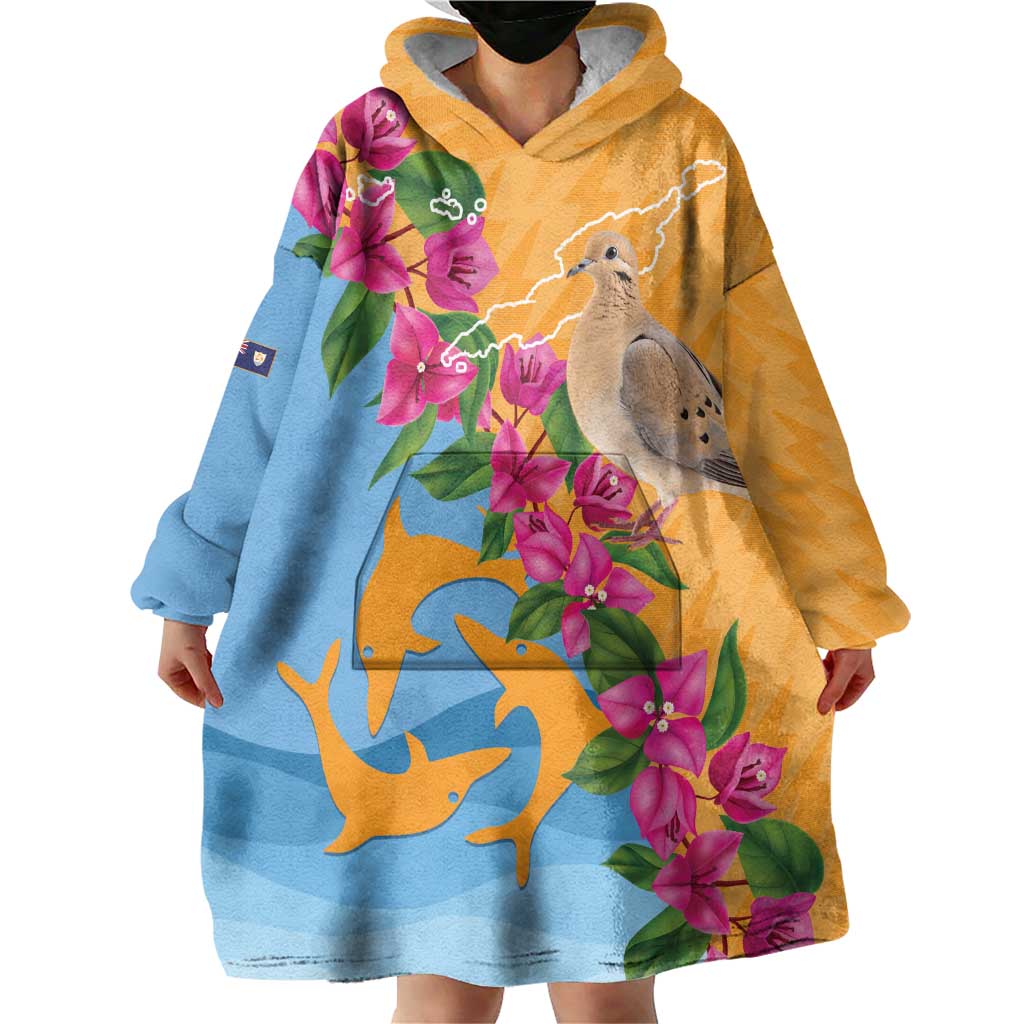 Anguilla Wearable Blanket Hoodie Coat Of Arms With Zenaida Dove