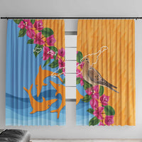 Anguilla Window Curtain Coat Of Arms With Zenaida Dove