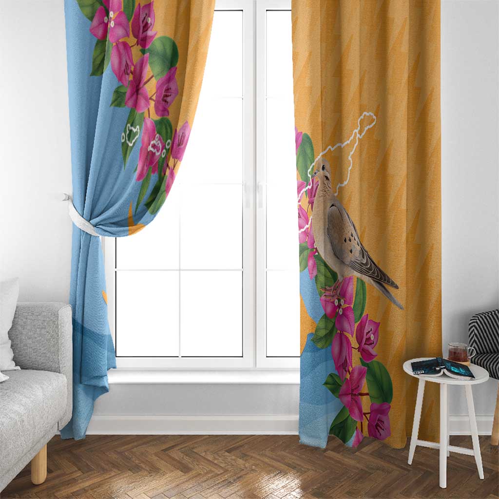 Anguilla Window Curtain Coat Of Arms With Zenaida Dove