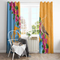 Anguilla Window Curtain Coat Of Arms With Zenaida Dove
