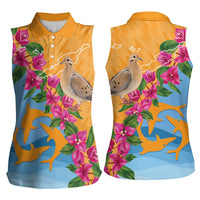 Anguilla Women Sleeveless Polo Shirt Coat Of Arms With Zenaida Dove