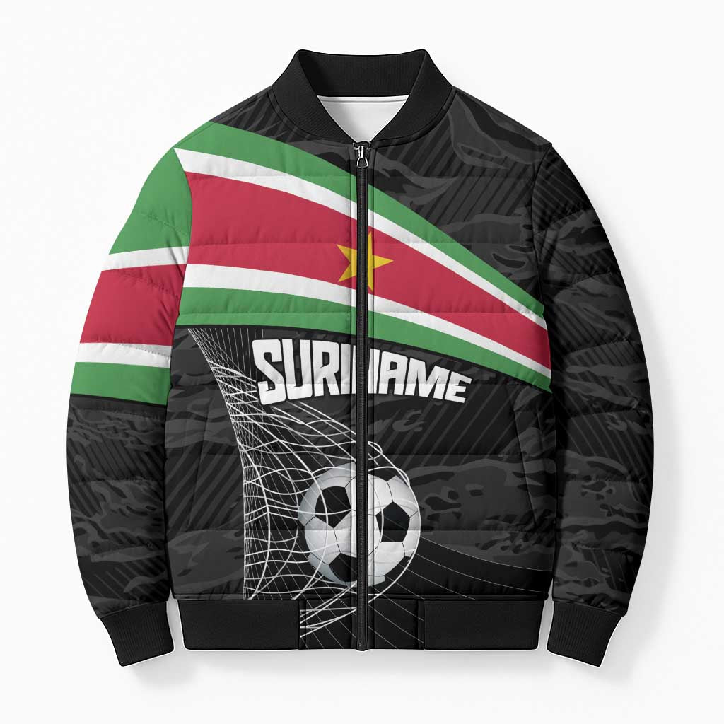 Custom Suriname Football 2026 Bomber Puffer Jacket Come On Natio