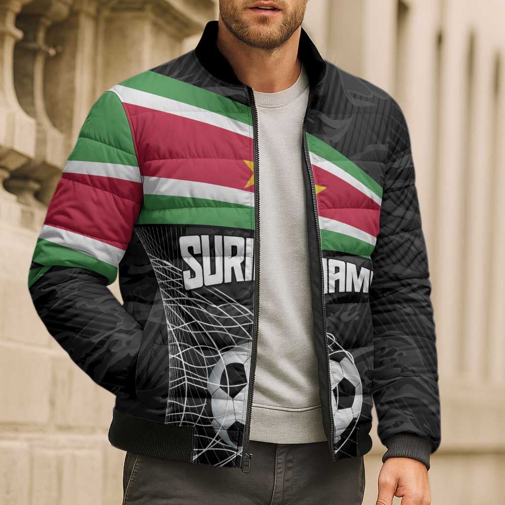 Custom Suriname Football 2026 Bomber Puffer Jacket Come On Natio