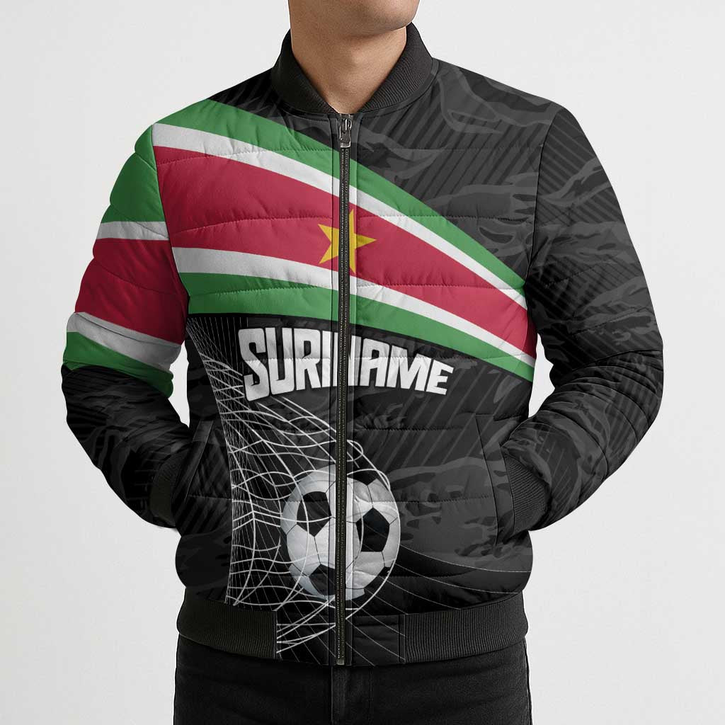 Custom Suriname Football 2026 Bomber Puffer Jacket Come On Natio