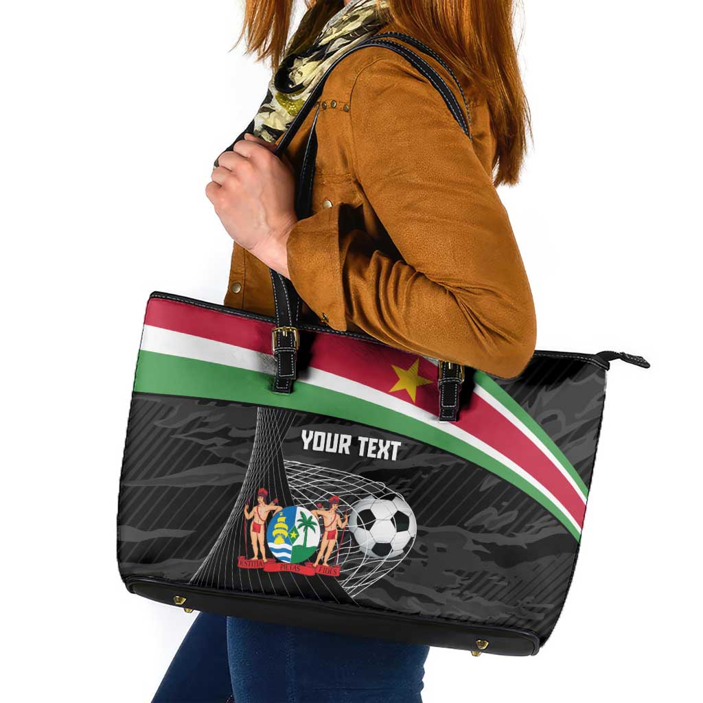 Custom Suriname Football 2026 Leather Tote Bag Come On Natio