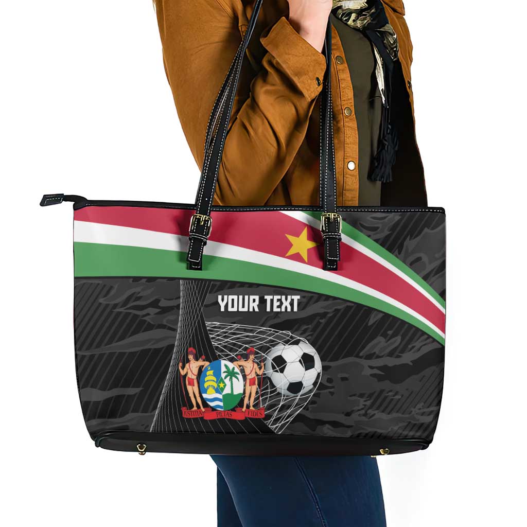 Custom Suriname Football 2026 Leather Tote Bag Come On Natio