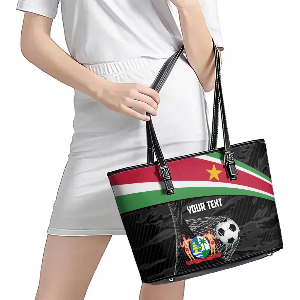 Custom Suriname Football 2026 Leather Tote Bag Come On Natio