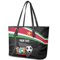 Custom Suriname Football 2026 Leather Tote Bag Come On Natio