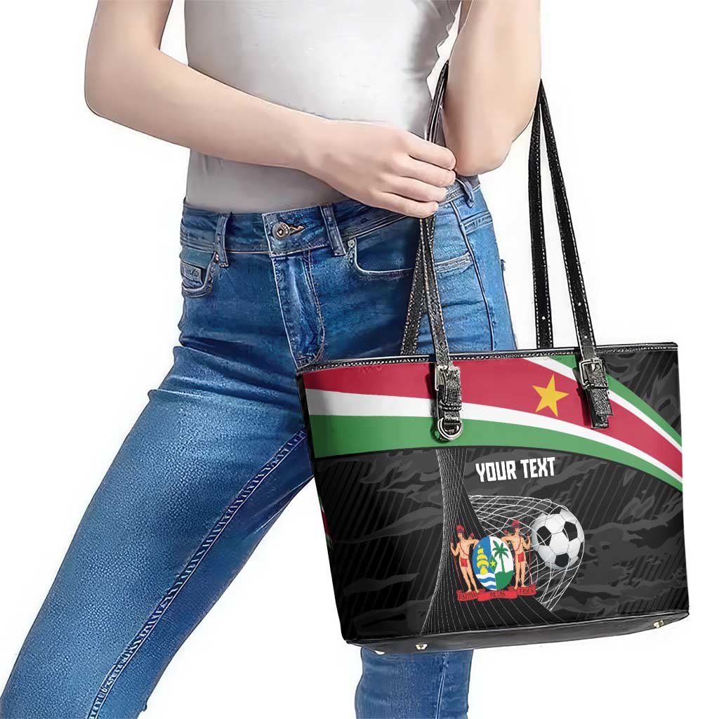 Custom Suriname Football 2026 Leather Tote Bag Come On Natio