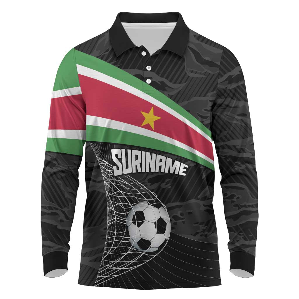 Custom Suriname Football 2026 Long Sleeve Polo Shirt Come On Natio