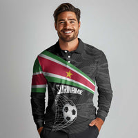 Custom Suriname Football 2026 Long Sleeve Polo Shirt Come On Natio