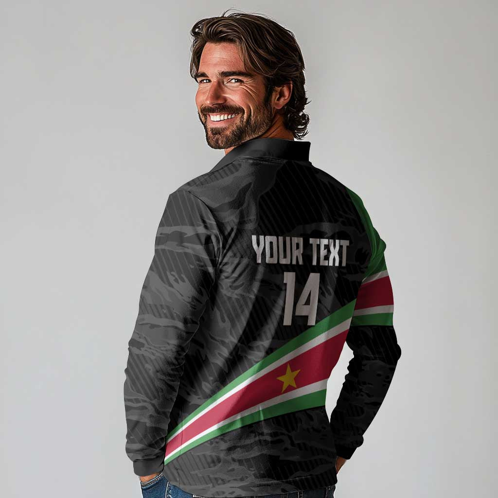 Custom Suriname Football 2026 Long Sleeve Polo Shirt Come On Natio