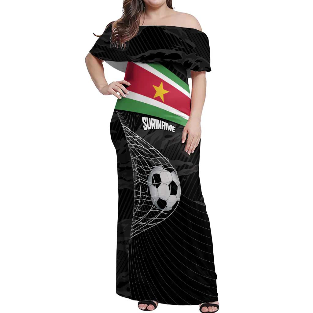 Custom Suriname Football 2026 Off Shoulder Maxi Dress Come On Natio