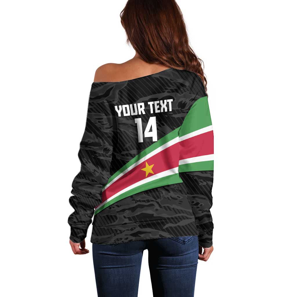 Custom Suriname Football 2026 Off Shoulder Sweater Come On Natio