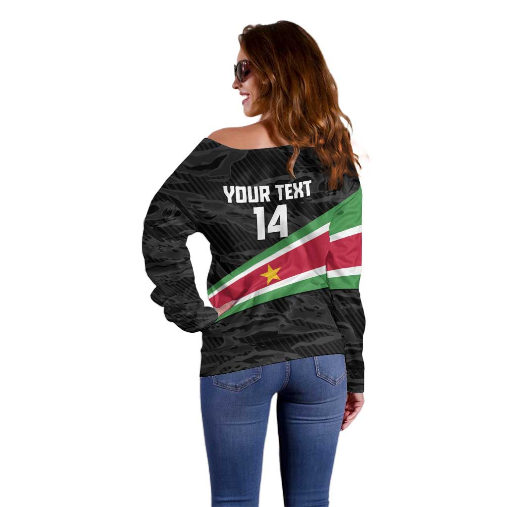 Custom Suriname Football 2026 Off Shoulder Sweater Come On Natio