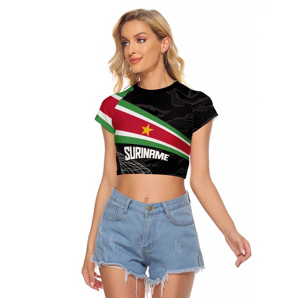 Custom Suriname Football 2026 Raglan Cropped T Shirt Come On Natio
