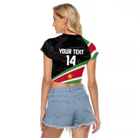 Custom Suriname Football 2026 Raglan Cropped T Shirt Come On Natio