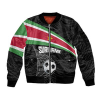 Custom Suriname Football 2026 Sleeve Zip Bomber Jacket Come On Natio