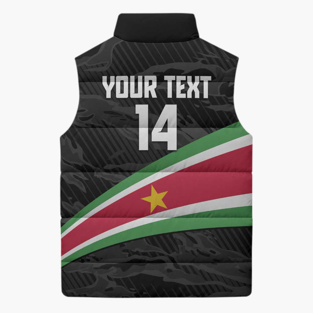 Custom Suriname Football 2026 Sleeveless Puffer Jacket Come On Natio