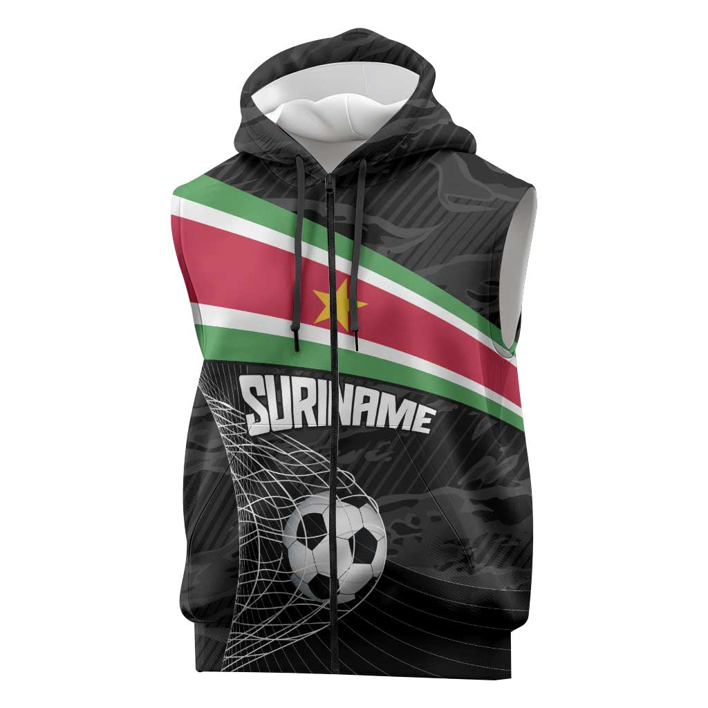 Custom Suriname Football 2026 Sleeveless Zip Hoodie Come On Natio