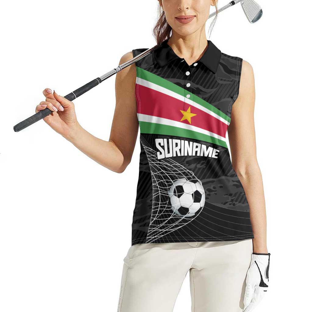 Custom Suriname Football 2026 Women Sleeveless Polo Shirt Come On Natio