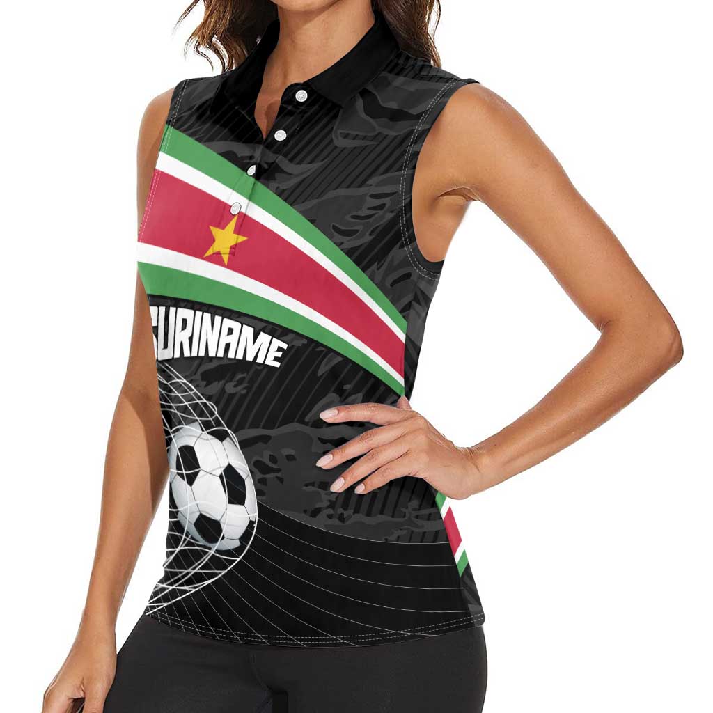 Custom Suriname Football 2026 Women Sleeveless Polo Shirt Come On Natio