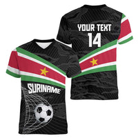 Custom Suriname Football 2026 Women V-Neck T-Shirt Come On Natio