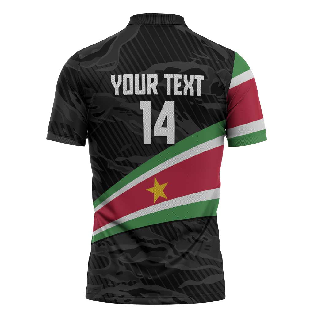 Custom Suriname Football 2026 Zipper Polo Shirt Come On Natio