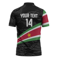 Custom Suriname Football 2026 Zipper Polo Shirt Come On Natio