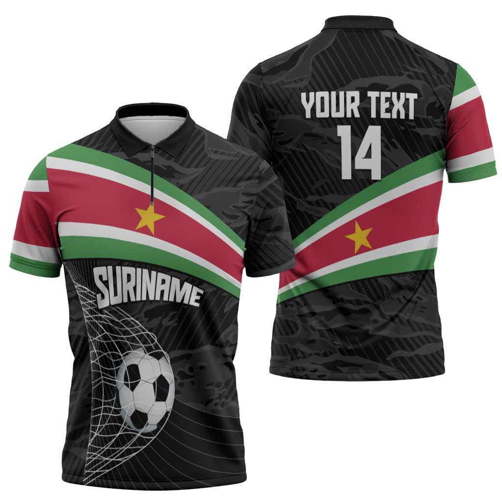 Custom Suriname Football 2026 Zipper Polo Shirt Come On Natio