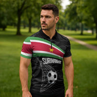 Custom Suriname Football 2026 Zipper Polo Shirt Come On Natio