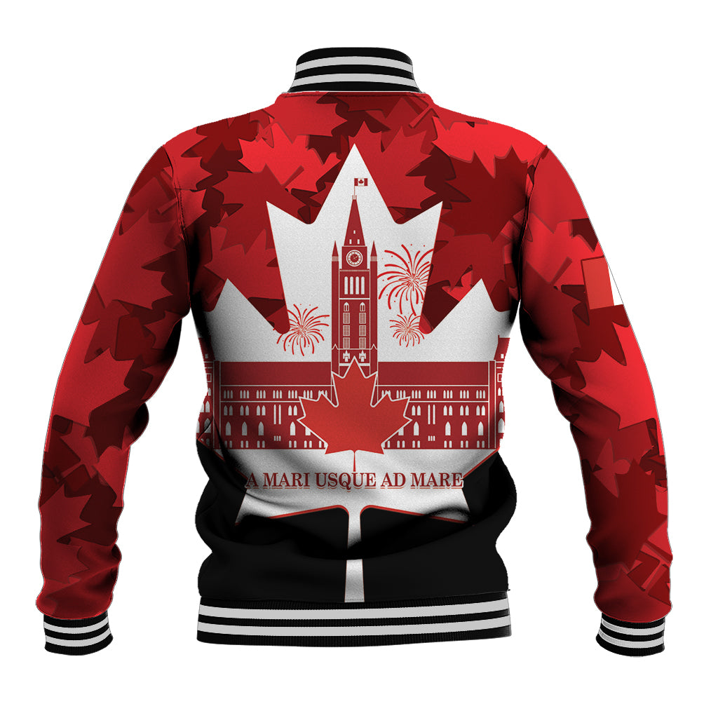 Canada Day Baseball Jacket 2024 Canadian Maple Leaf Pattern - Wonder Print Shop
