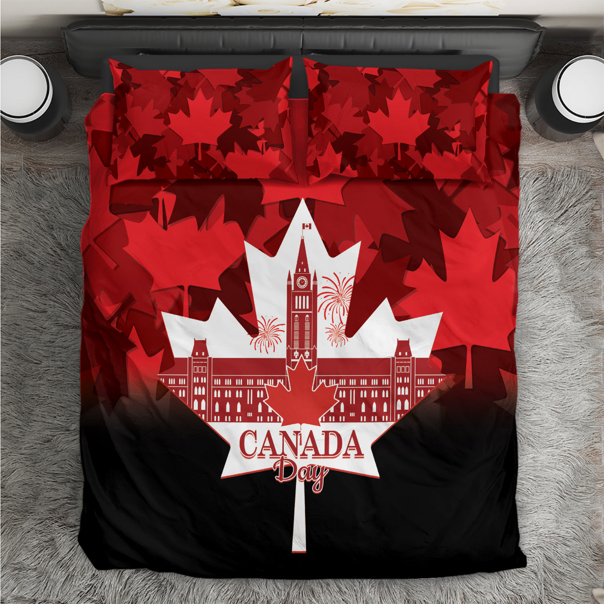 Canada Day Bedding Set 2024 Canadian Maple Leaf Pattern