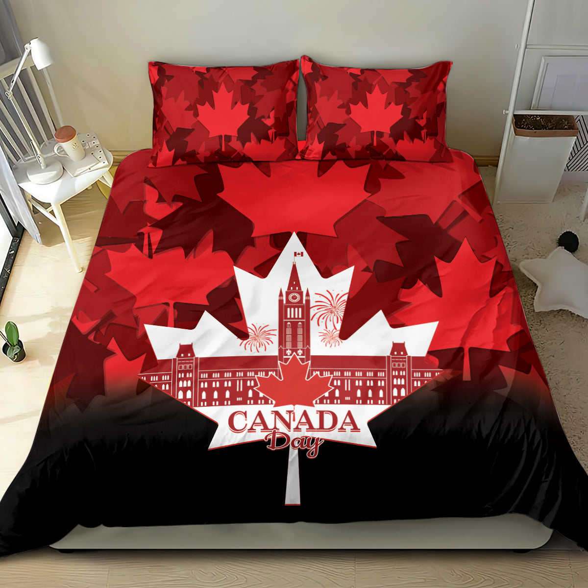 Canada Day Bedding Set 2024 Canadian Maple Leaf Pattern - Wonder Print Shop
