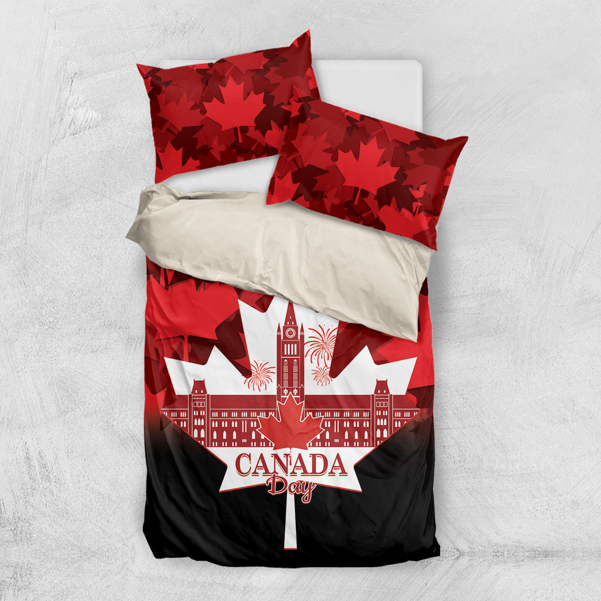 Canada Day Bedding Set 2024 Canadian Maple Leaf Pattern - Wonder Print Shop