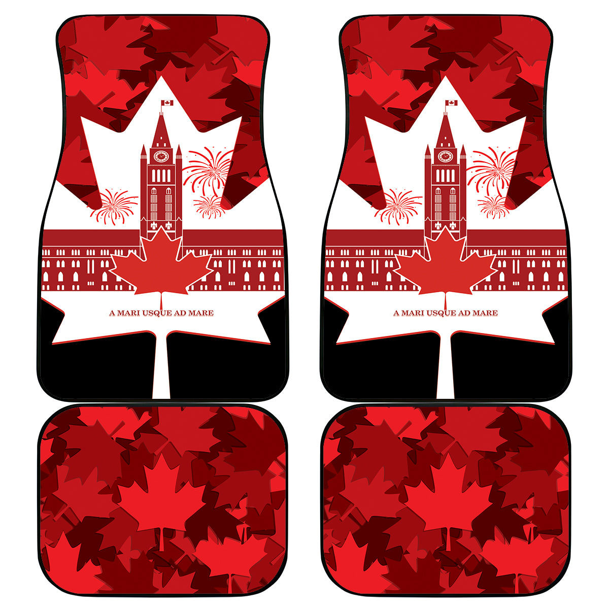 Canada Day Car Mats 2024 Canadian Maple Leaf Pattern - Wonder Print Shop