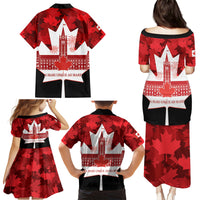 Canada Day Family Matching Puletasi and Hawaiian Shirt 2024 Canadian Maple Leaf Pattern - Wonder Print Shop