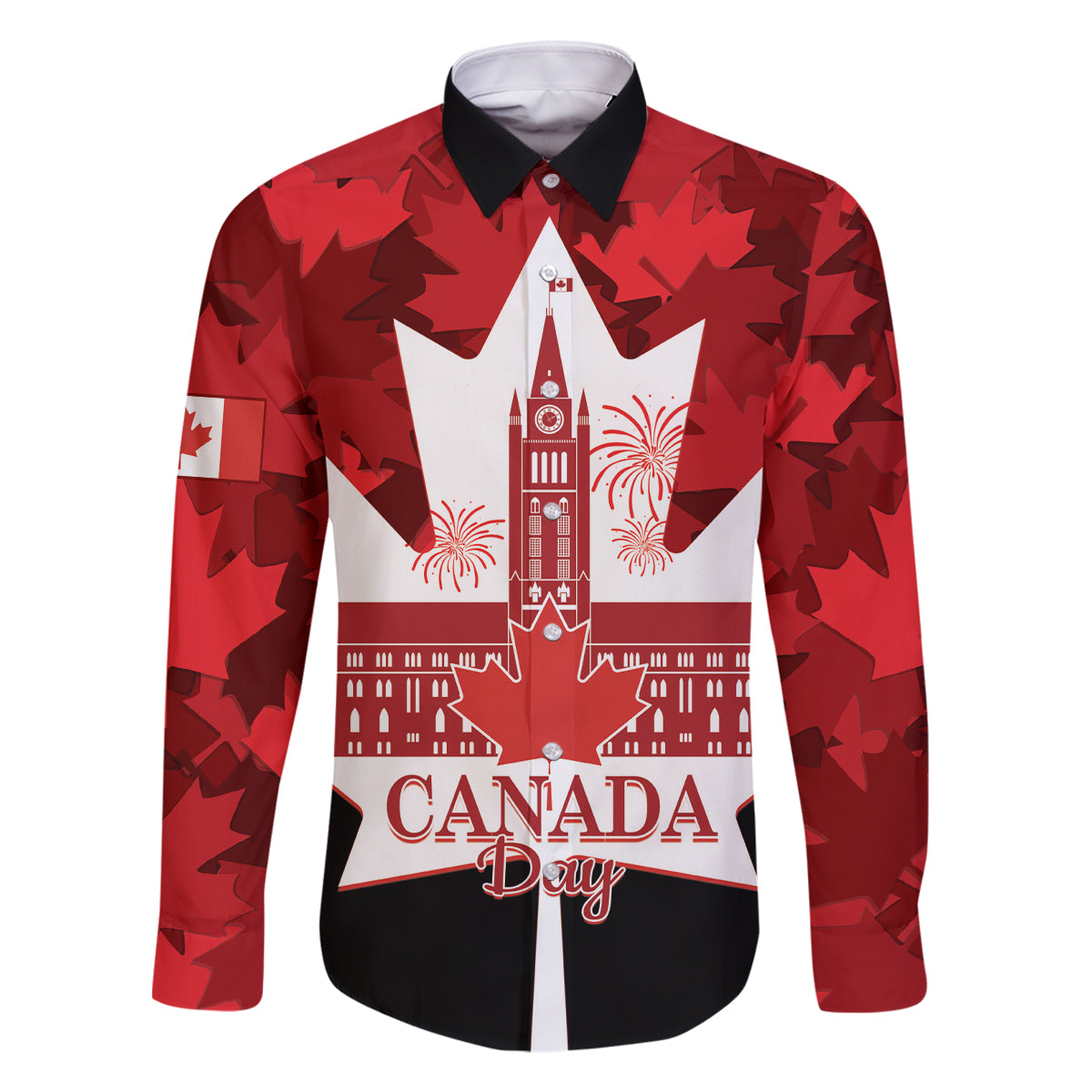 Canada Day Family Matching Tank Maxi Dress and Hawaiian Shirt 2024 Canadian Maple Leaf Pattern - Wonder Print Shop