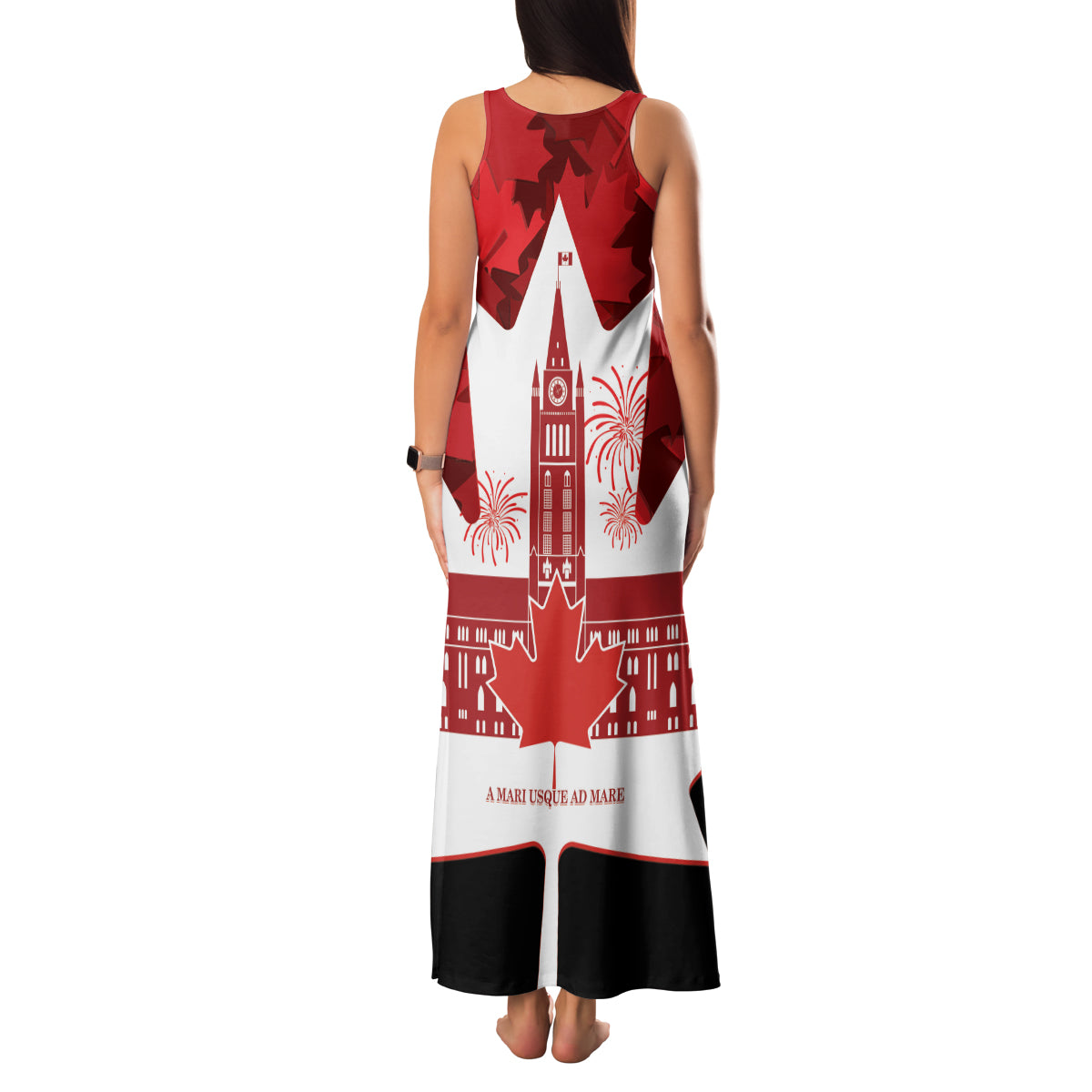 Canada Day Family Matching Tank Maxi Dress and Hawaiian Shirt 2024 Canadian Maple Leaf Pattern - Wonder Print Shop