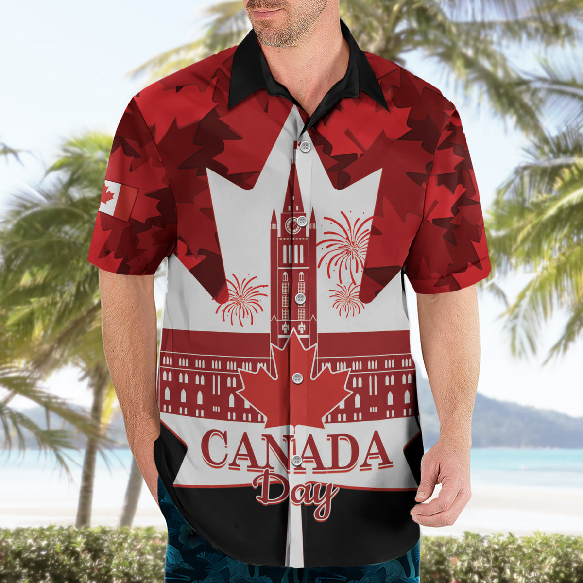 Canada Day Hawaiian Shirt 2024 Canadian Maple Leaf Pattern - Wonder Print Shop