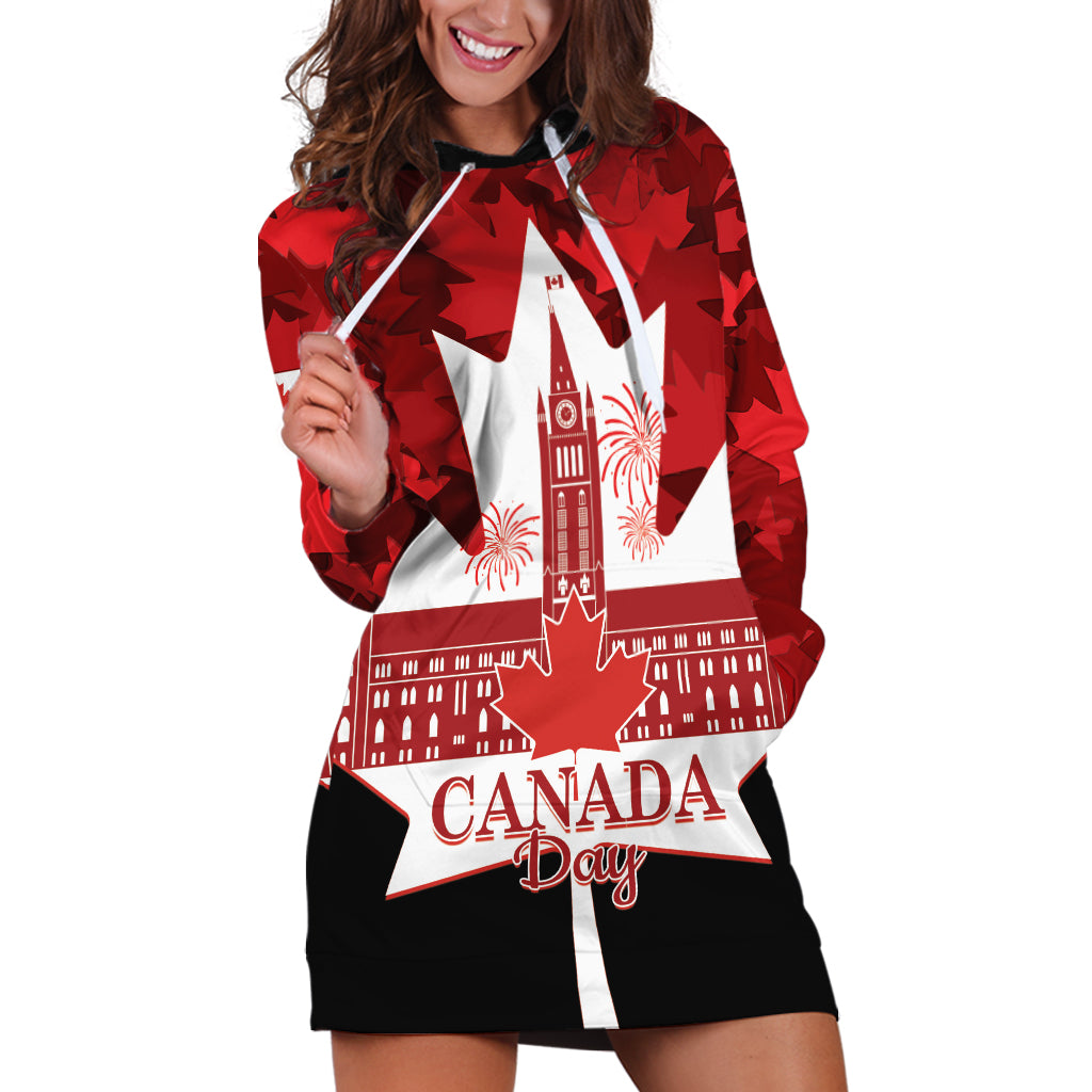 Canada Day Hoodie Dress 2024 Canadian Maple Leaf Pattern