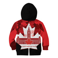 Canada Day Kid Hoodie 2024 Canadian Maple Leaf Pattern - Wonder Print Shop