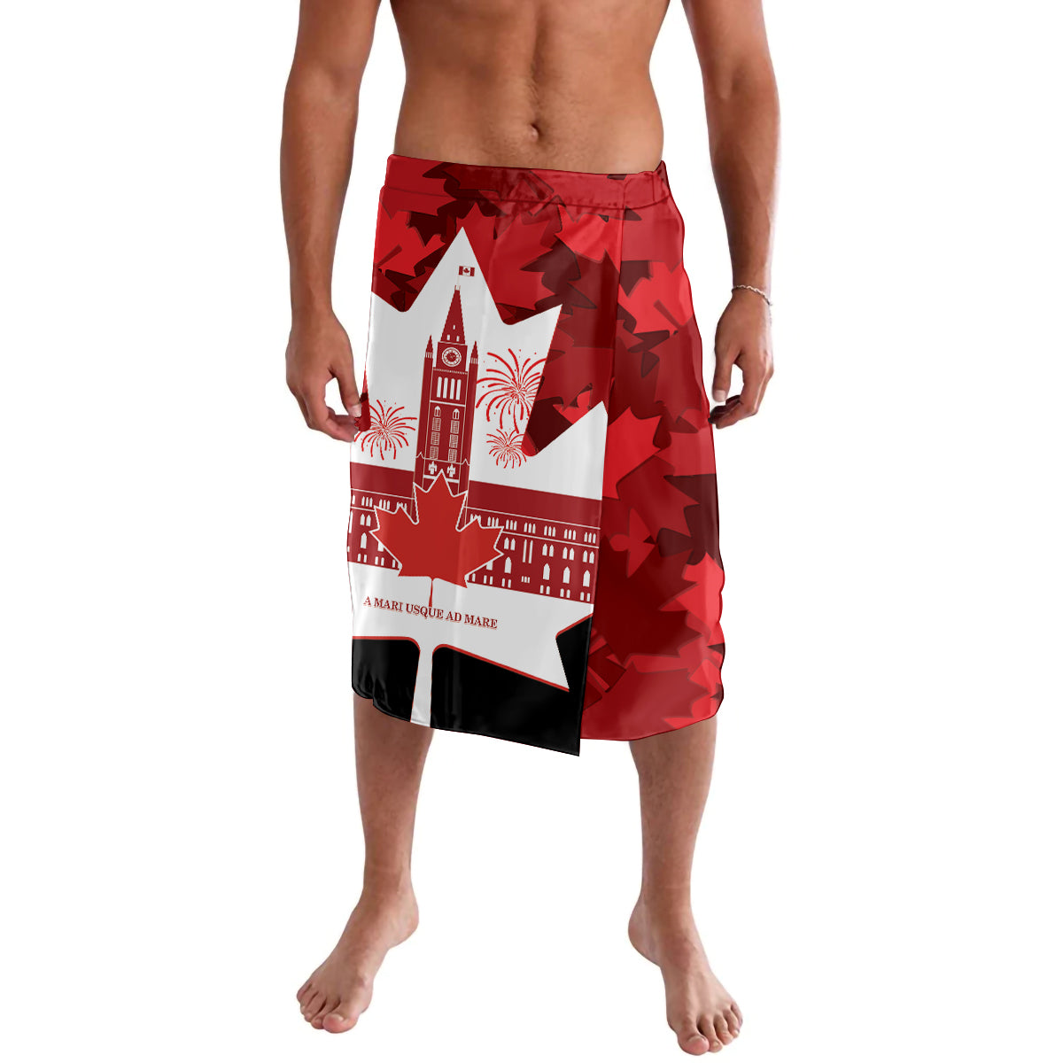 Canada Day Lavalava 2024 Canadian Maple Leaf Pattern - Wonder Print Shop