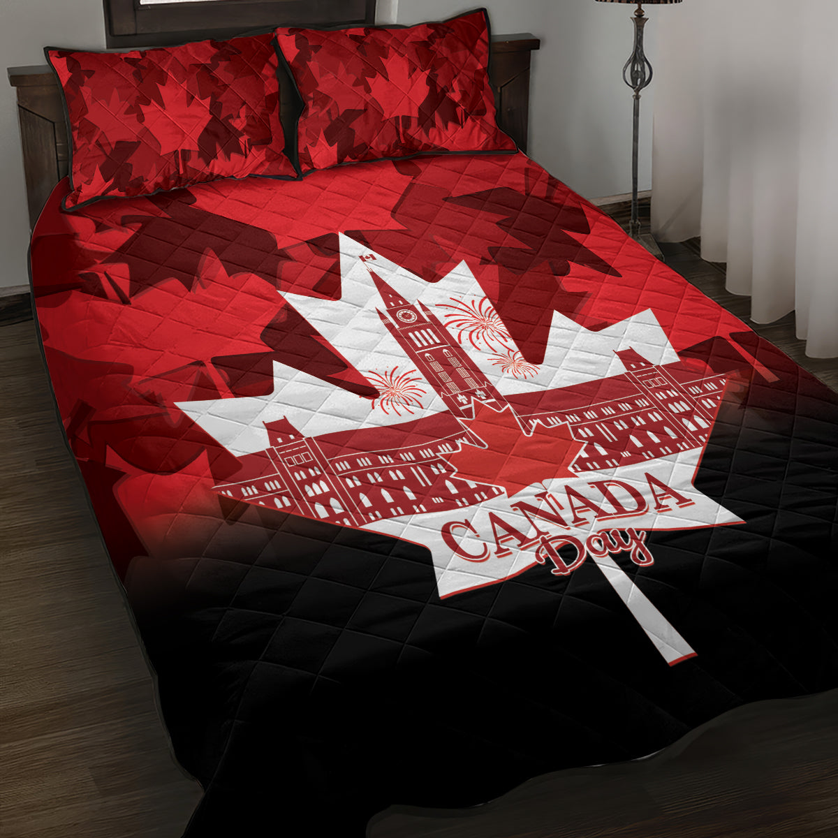 Canada Day Quilt Bed Set 2024 Canadian Maple Leaf Pattern - Wonder Print Shop
