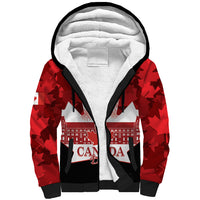 Canada Day Sherpa Hoodie 2024 Canadian Maple Leaf Pattern - Wonder Print Shop
