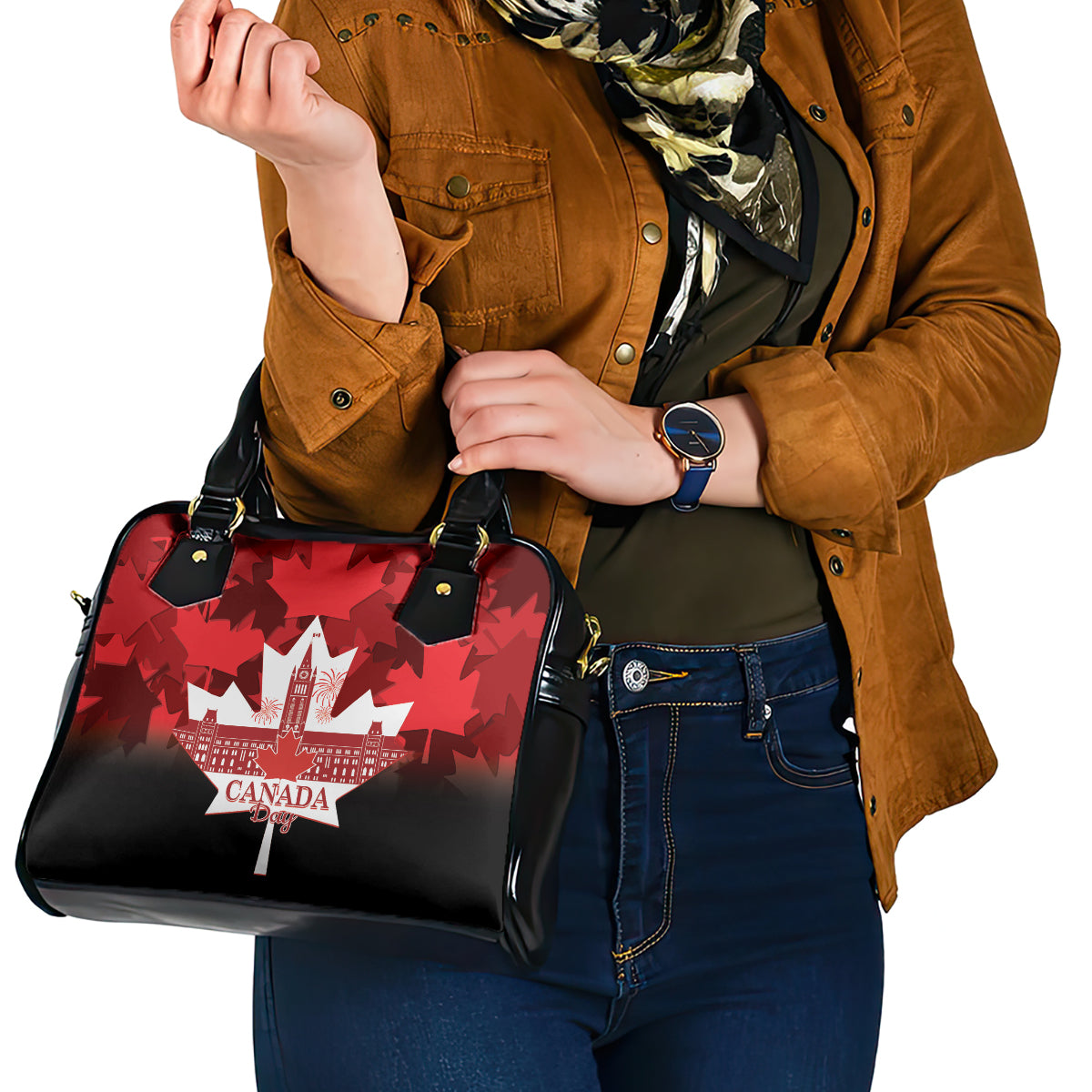 Canada Day Shoulder Handbag 2024 Canadian Maple Leaf Pattern