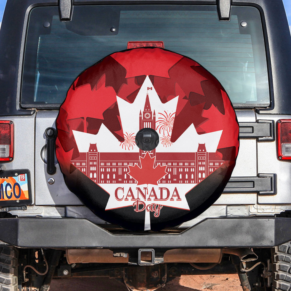 Canada Day Spare Tire Cover 2024 Canadian Maple Leaf Pattern