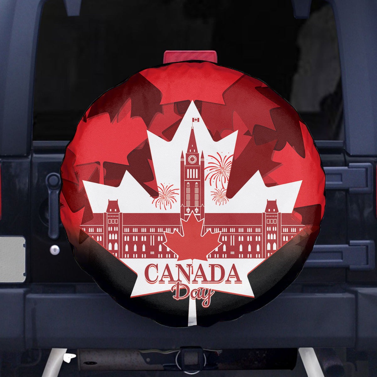 Canada Day Spare Tire Cover 2024 Canadian Maple Leaf Pattern - Wonder Print Shop