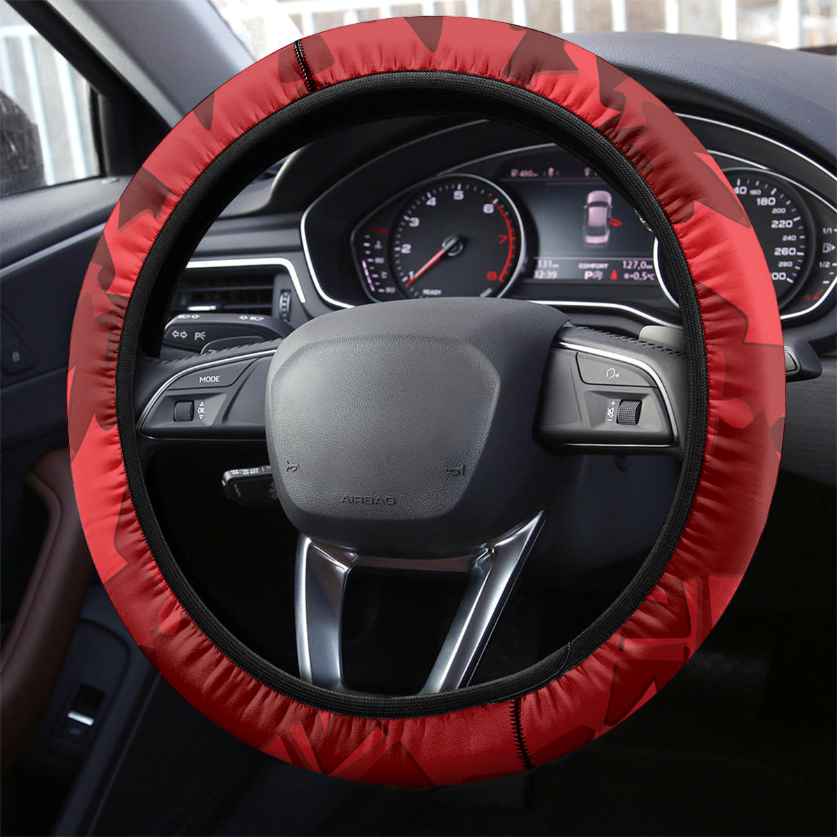 Canada Day Steering Wheel Cover 2024 Canadian Maple Leaf Pattern - Wonder Print Shop